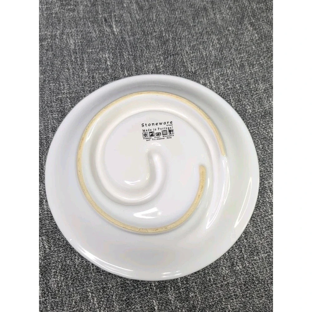 White Porcelain Swirl Serving Bowl 9